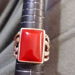 Beautiful Antique Carnelian sterling silver ring
